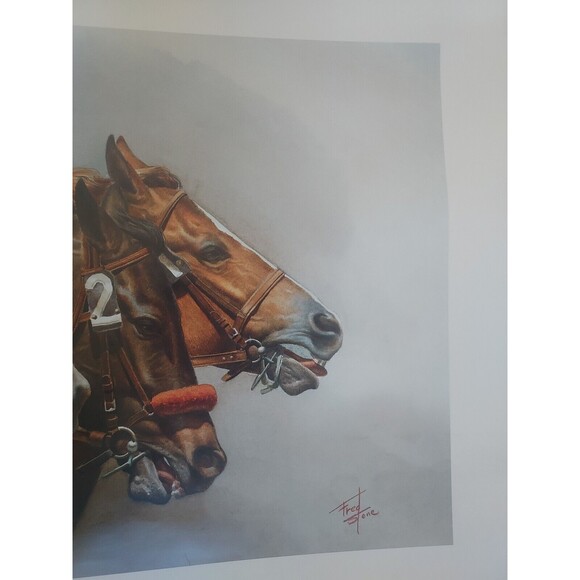 Fred Stone 1, 2 & 3 Race Horses Don Macbeth Memorial Jockey Fund Print 29"x25.5" - Picture 4 of 9
